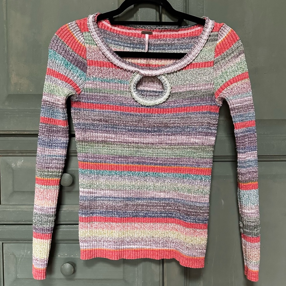 Sold - Free People Colorful Striped Sweater